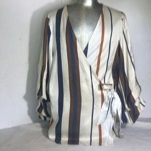 “ITALIAN” VINTAGE  Designer Wrap Blouse fab sleeves.